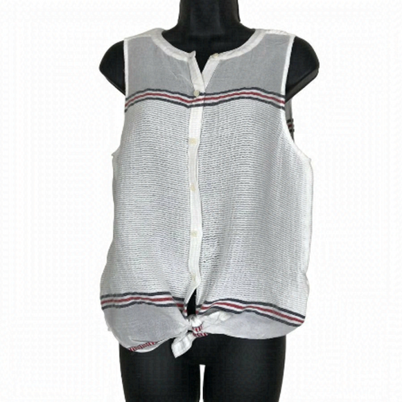 Lucky Brand Tops - Lucky Brand Red White & Blue Striped Sleeveless top Size M